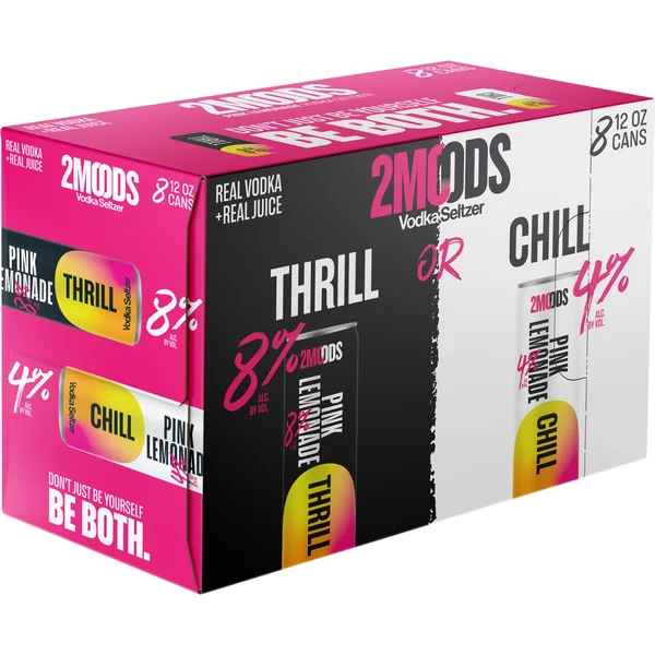2Moods Pink Lemonade Vodka Seltzer 8x355 mL Cans