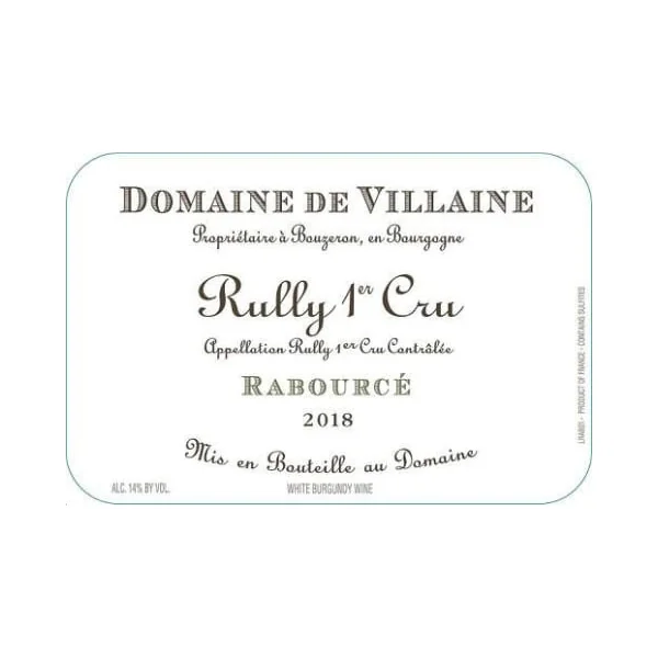 A. & P. de Villaine Rully Blanc 1er cru Rabourcé 2018
