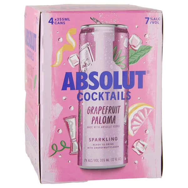 Absolut Sparkling Grapefruit Paloma 4 pk cans / 4-355mL