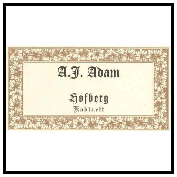 Adam/A.J. Riesling Kabinett Dhroner Hoffberg 2018
