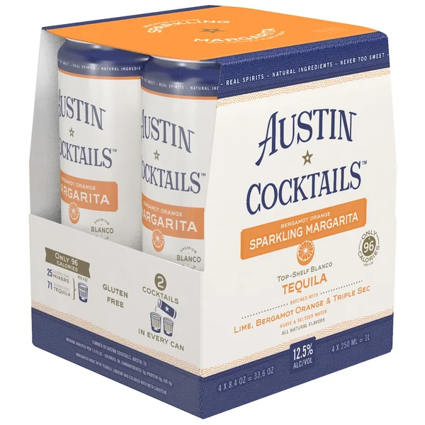 Austin Cocktails Bergamot Orange Sparkling Margarita Cocktail 4x250 mL Cans
