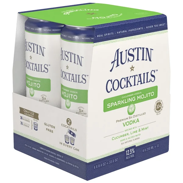 Austin Cocktails Cucumber Vodka Sparkling Mojito Cocktail 4x250 mL Cans