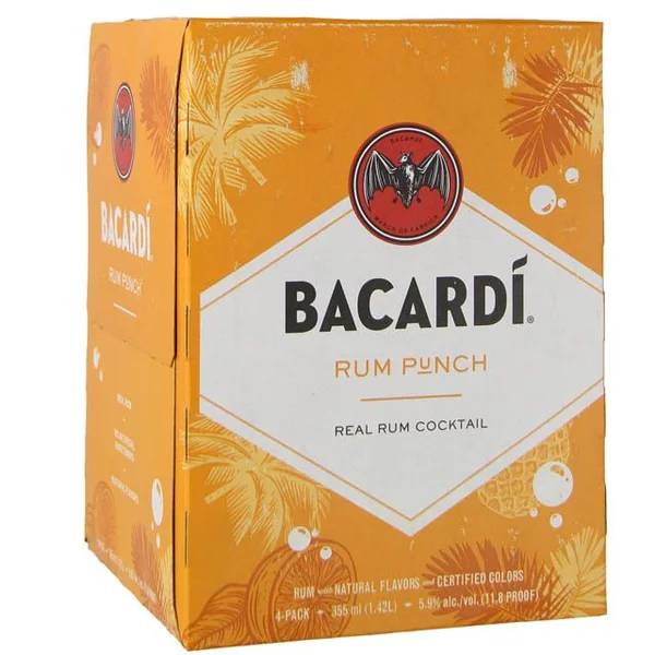 Bacardi Rum Punch Rum Cocktail 4 Pack / 4-355mL