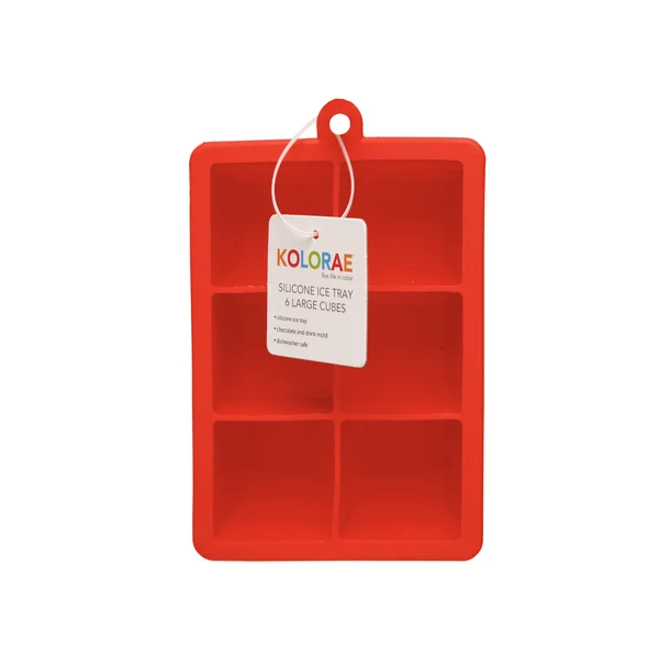 Blueoco Ice Mold • 6 Cubes Red 1.75″ Square