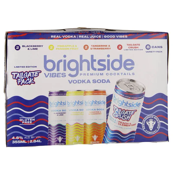 Brightside Tailgate Vodka Soda 8 Pack / 8-355mL