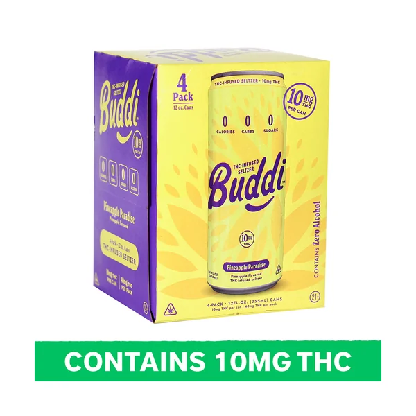 Buddi Pineapple Paradise Infused Seltzer 10mg Delta 9