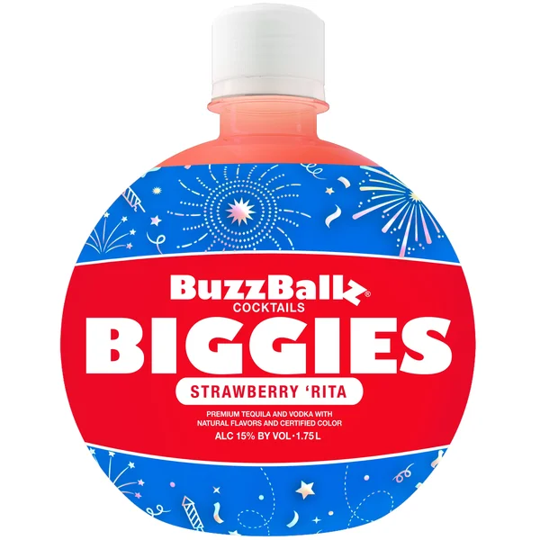 Buzzballz Biggies Strawberry 'Rita Cocktail Red White and Blue Label