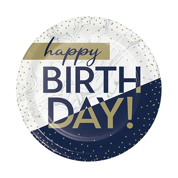 Cc • Plates 9in Milestone Navy & Gold