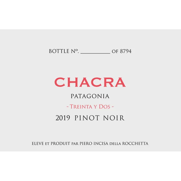 Chacra Pinot Noir Patagonia Treinta y Dos 2019