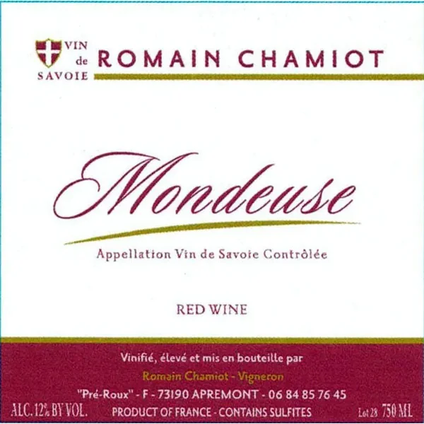 Chamiot/Romain Mondeuse Vin de Savoie 2020
