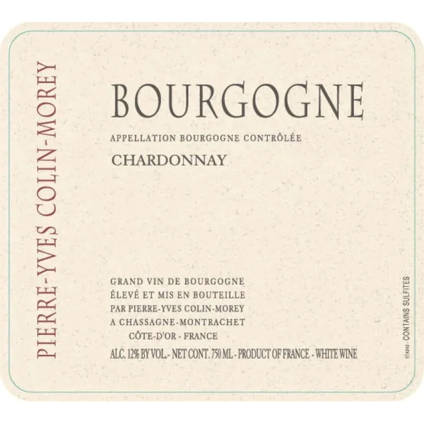 Colin-Morey/Pierre-Yves Bourgogne Chardonnay 2019