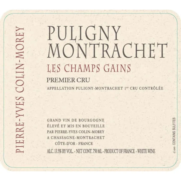 Colin-Morey/Pierre-Yves Puligny-Montrachet 1er cru Champs Gains 2018