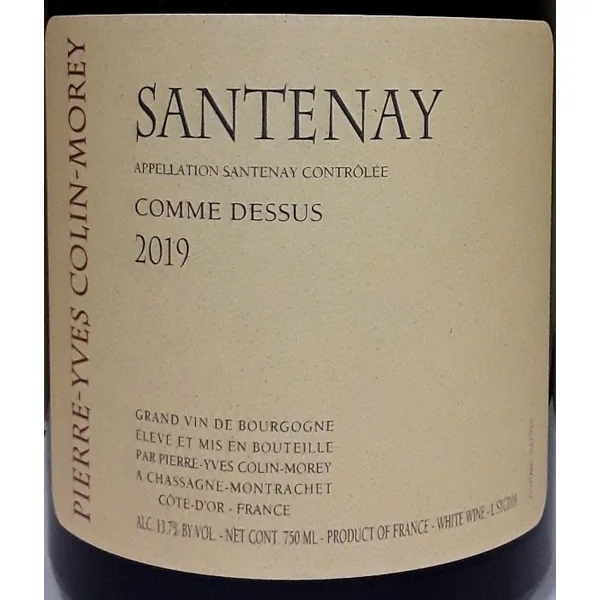 Colin-Morey/Pierre-Yves Santenay Comme Dessus Blanc 2019