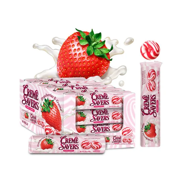 Creme Savers Candy Rolls • Strawberry