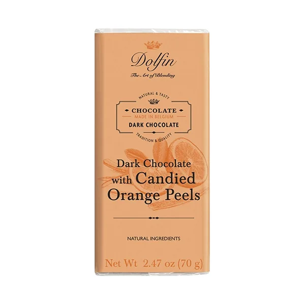 Dolfin Chocolate Bar • Dark with Orange Peel