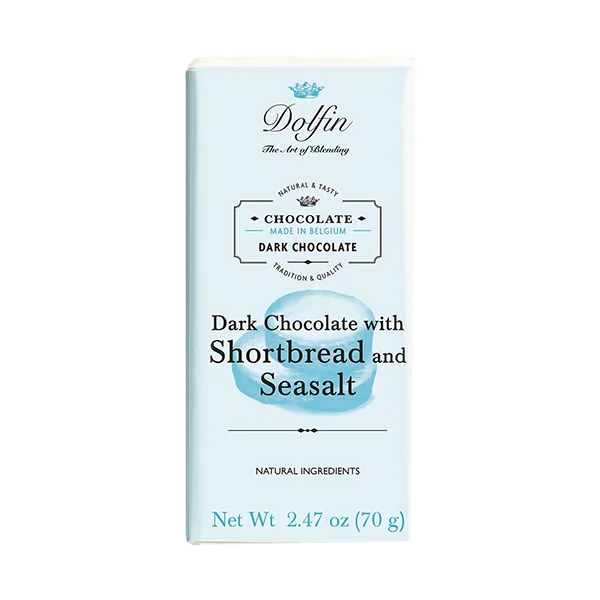 Dolfin Chocolate Bar • Dark with Shortbread & Sea Salt