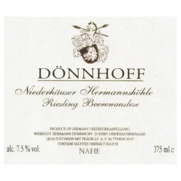 Dönnhoff Riesling Beerenauslese Niederhäuser Hermannshöhle 2019 375ml