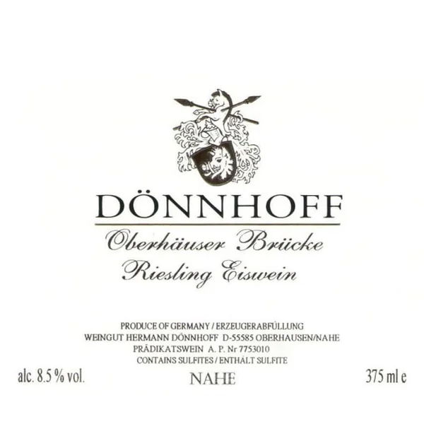 Dönnhoff Riesling Eiswein Oberhäuser Brücke #31 Auction 2010