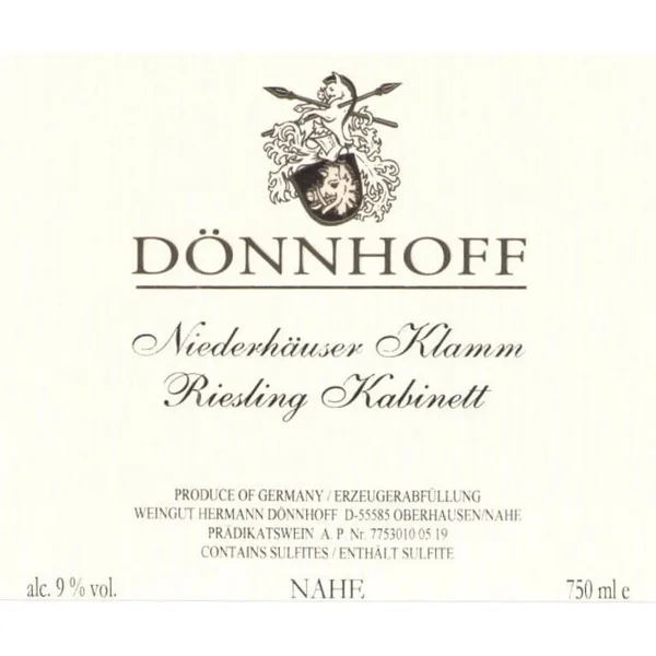 Dönnhoff Riesling Kabinett Niederhäuser Klamm 2019