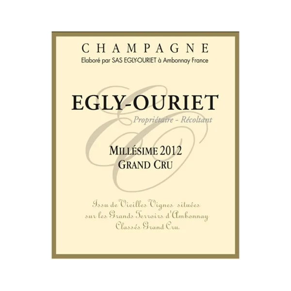 Egly-Ouriet Brut Champagne Millésimé Grand Cru 2012
