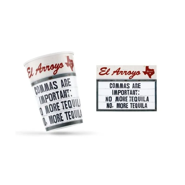 El Arroyo Paper Cups • Commas Are Important 12 oz
