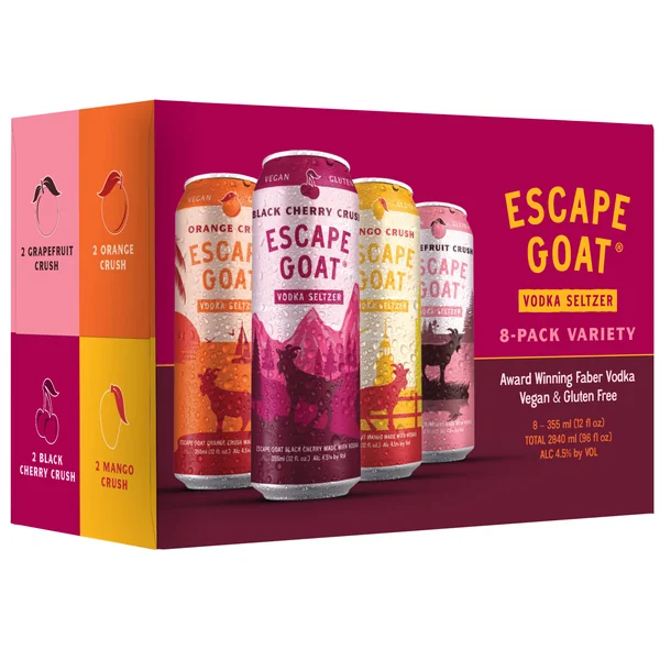 Escape Goat Vodka Seltzer 8x355 mL Cans Variety Pack
