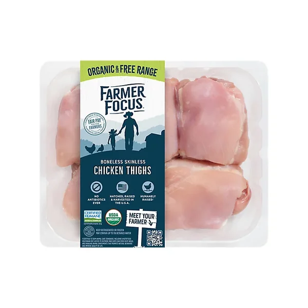 Farm Focus Thighs Boneless Skinless Frozen Chicken