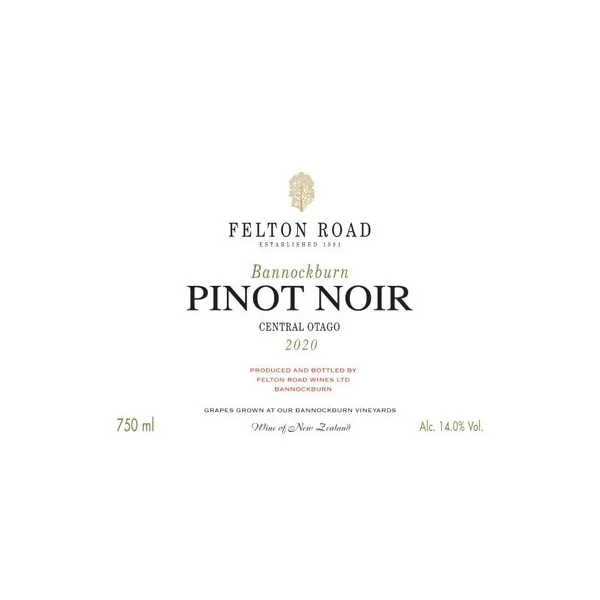 Felton Road Pinot Noir Central Otago Bannockburn 2020
