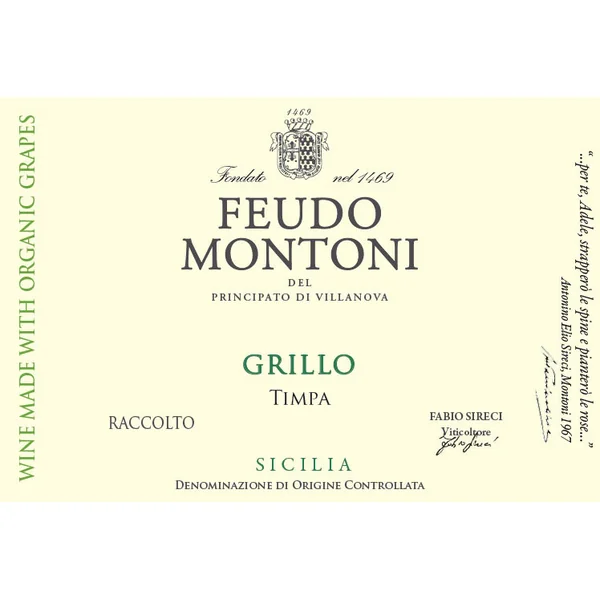 Feudo Montoni Grillo Timpa Sicilia 2020
