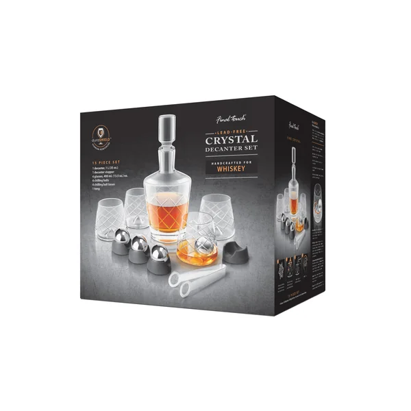 Final Touch Decanter Glass Chill Ball Set Whiskey