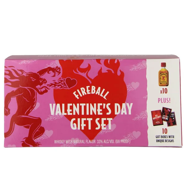 Fireball Cinnamon Whisky Valentine's Day Gift Set with 10-50mL / 500mL