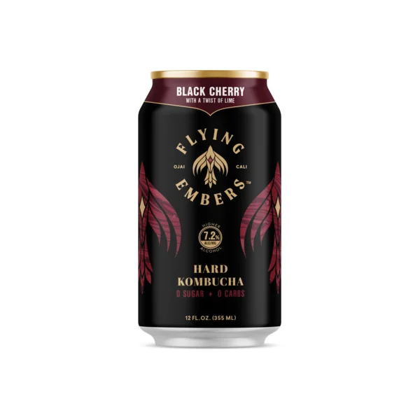 Flying Embers Black Cherry with Lime Hard Kombucha