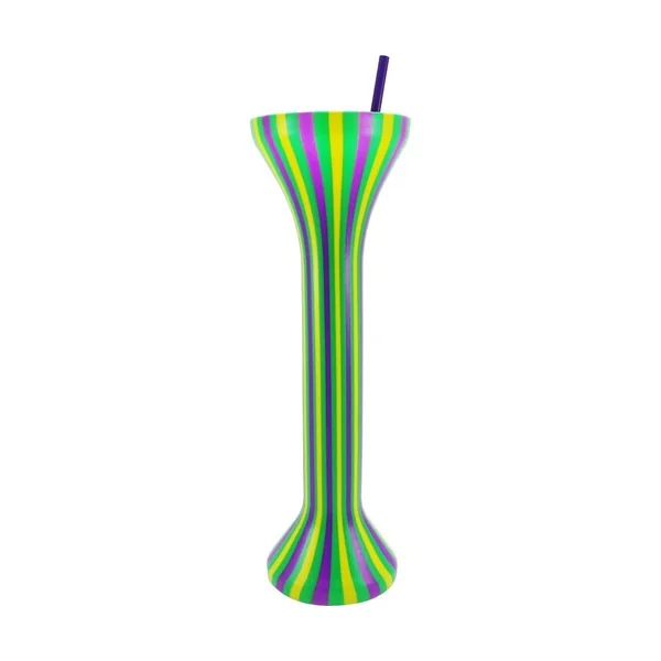 Funtime Mardi Gras Plastic Yard Bottle With Straw
