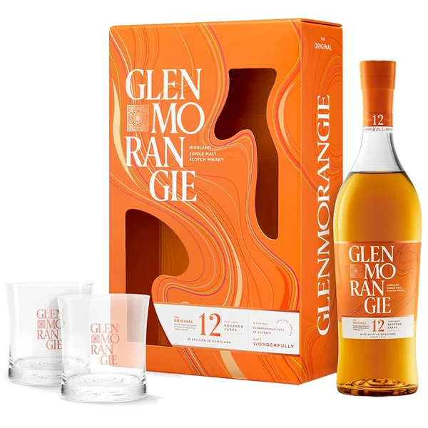 Glenmorangie Single Malt Scotch 12 Year Old Gift Box and Glasses