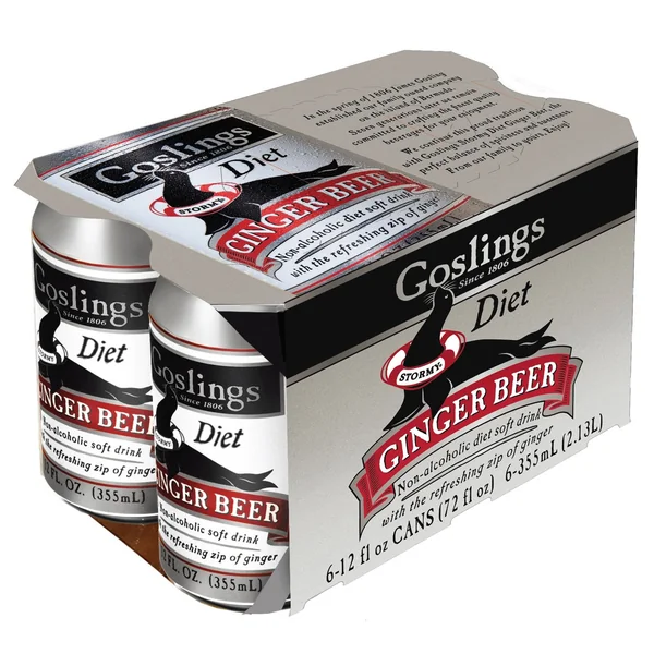 Goslings Diet Ginger Beer Nonalcoholic 6x355 mL Cans