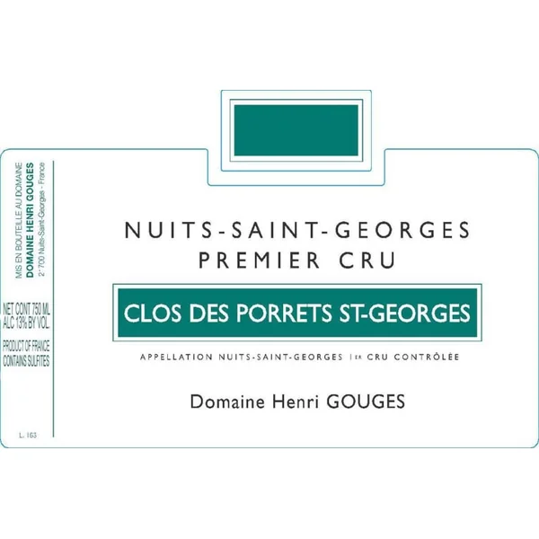 Gouges Nuits-St-Georges 1er cru Clos des Porrets Blanc 2018