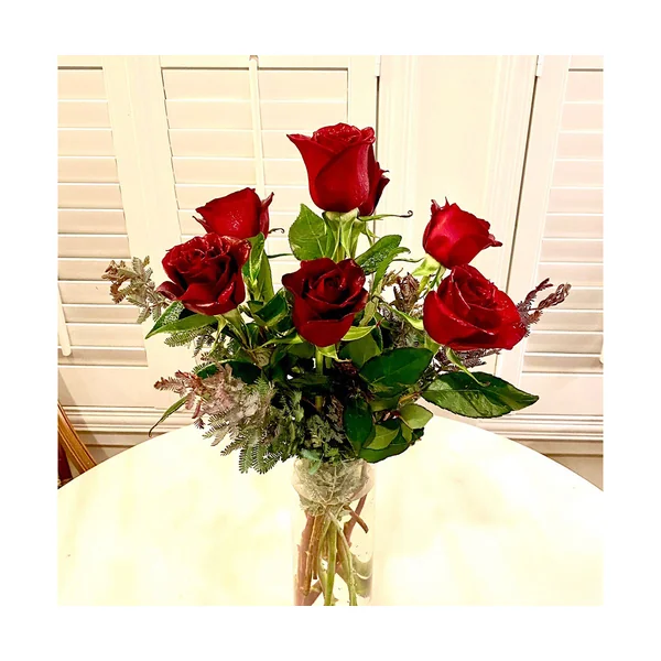 Half Dozen Roses By Robert Shipman