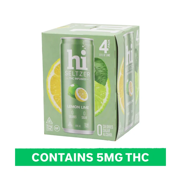 Hi Lemon Lime 5mg Delta 9 Seltzer • 4pk Can