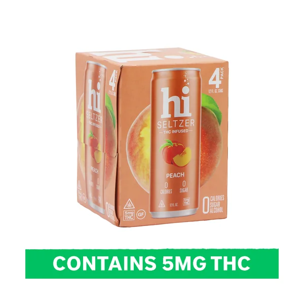 Hi Peach 5mg Delta 9 Seltzer • 4pk Can