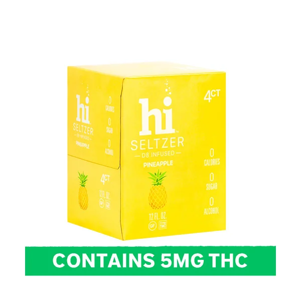 Hi Pineapple 5mg Delta 8 Seltzer • 4pk Can