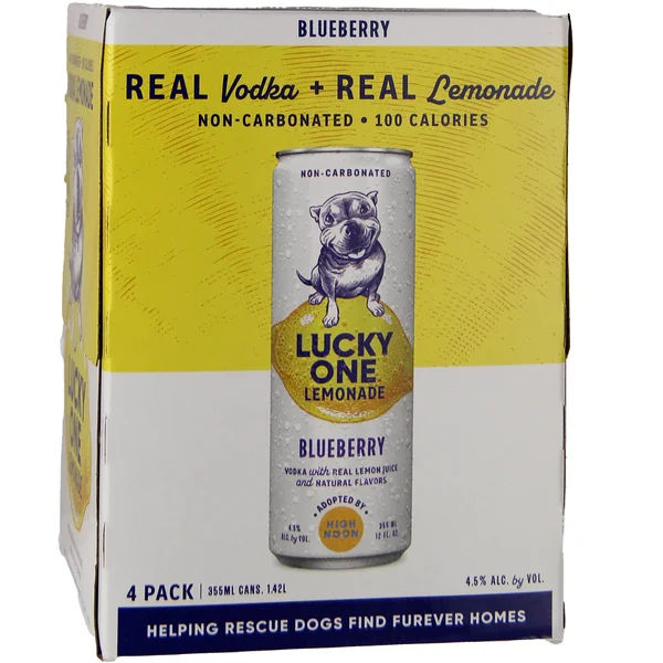 High Noon Lucky One Lemonade Blueberry 4 Pk / 4-355mL