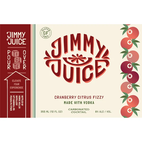 Horse Hollow Distillery Jimmy Juice Cranberry Citrus Fizzy Cocktail 4x355 mL Cans