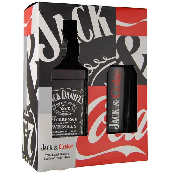 Jack Daniel's Tennessee Whiskey Gift Set with Jack and Coke Tall Glass / 750 ml