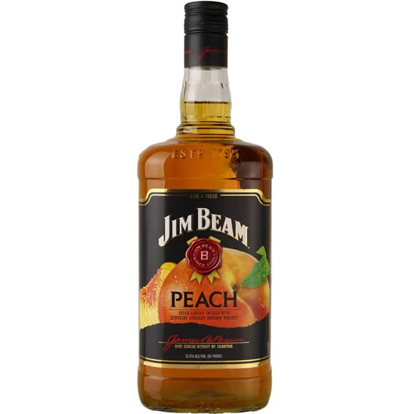 Jim Beam Peach Flavored Bourbon Whiskey / 1.75 Ltr