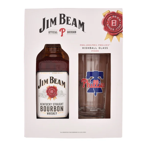 Jim Beam Straight Bourbon with Phillies Glass Gift Set