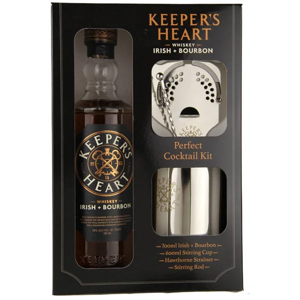 Keeper's Heart Irish Bourbon Whiskey Gift Set with Cocktail Kit / 700mL