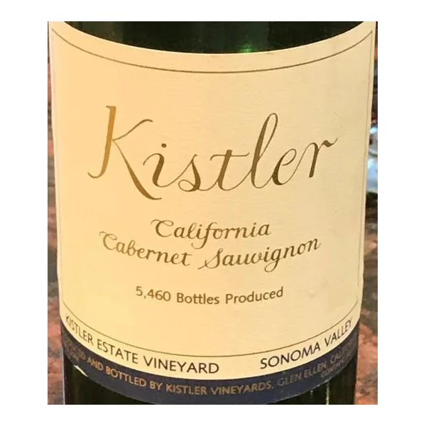 Kistler Cabernet Sauvignon Sonoma Valley Kistler Vineyard 1986