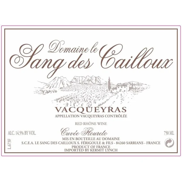Le Sang des Cailloux Vacqueyras Cuvée Floureto 2019