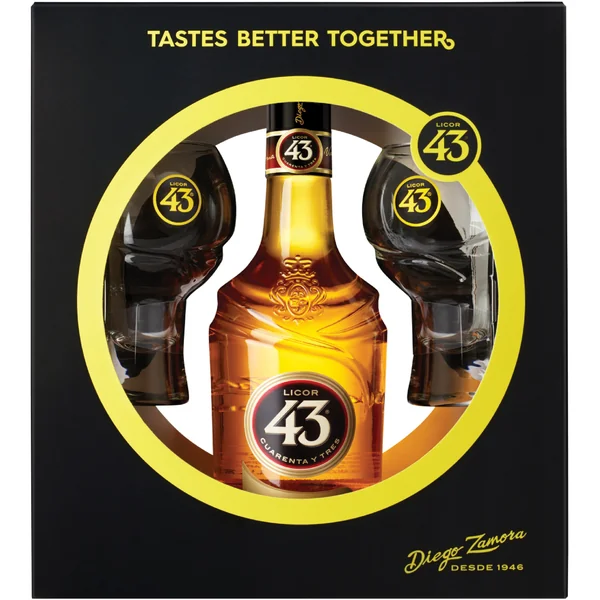 Licor 43 Liqueur with 2 Rocks Glasses