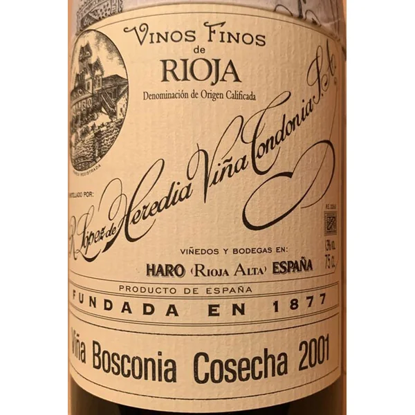 López de Heredia Rioja Viña Bosconia Gran Reserva 2001